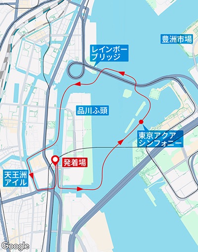 しながわクルーズ 運航ルート地図